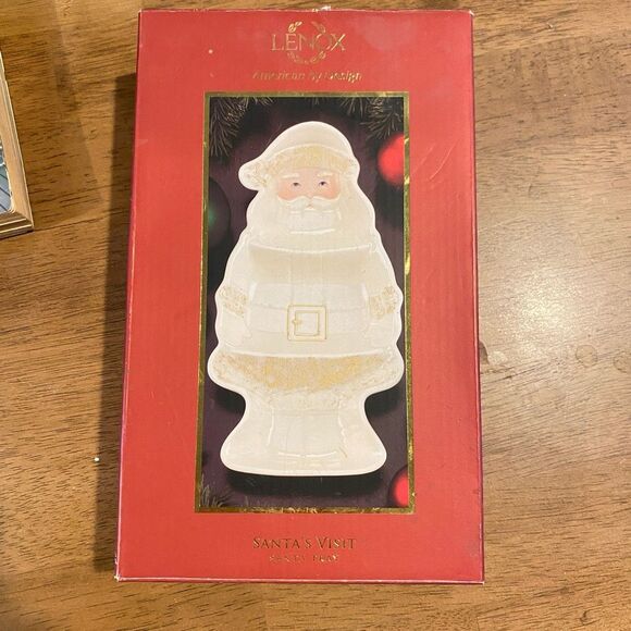 NIB Lenox "American by Design" Holiday "SANTA'S VISIT" Santa Tray. - Picture 1 of 8
